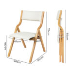 2x Dining Chairs Foldable PU Beige - Image 3