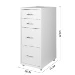 4 Drawer Office Drawers Cabinet White - Image 3