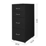 4 Drawer Office Drawers Cabinet Black - Image 3
