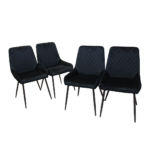 Dining Chairs x 4 Padded Seat Soft Velvet - Image 9