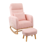 Rocking Chair Ottoman Footrest With Side Pocket - Image 9