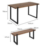 Wooden Dining Sets 1XTable+2X - Image 3