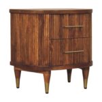 Ribbed Bedside with Brass Accents - Image 2