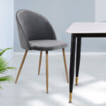 2x Dining Chairs Seat French Grey - Image 8