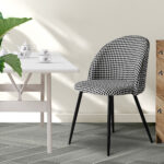 2x Dining Chairs Kitchen Cafe Black and White - Image 8