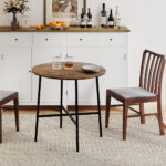 Dining Table Round Kitchen 4 Person Coffee 80cm - Image 8