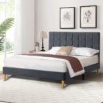 Fabric Bed Frame Double Mattress Grey - Image 8