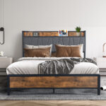 Queen Bed Frame Tufted Headboard USB Charge - Image 8