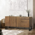 Buffet Sideboard Storage Cabinet Walnut - Image 8