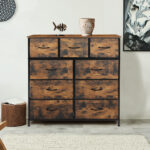 Storage Cabinet Tower Chest Brown Fold - Image 7