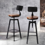 2x Bar Stool Kitchen Wooden Metal - Image 8