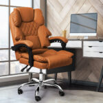Gaming Chair Office Computer Brown No Footrest - Image 8