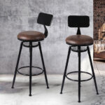 2x Bar Stool Kitchen Wooden PU - Image 8