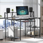 Office Gaming Computer Desk Black - Image 8