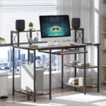 Office Gaming Computer Desk Brown - Image 8