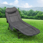 Folding Camping Bed Camp Cots Dark Grey - Image 8