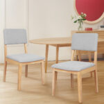 2x Dining Chair Armless Upholstered Seat - Image 8