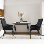 Dining Chairs x 4 Padded Seat Soft Velvet - Image 8