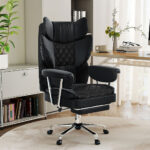 Gaming Office Chair High Back PU Leather Black - Image 7