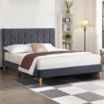 Fabric Bed Frame Double Mattress Grey - Image 7