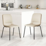 Stackable Dining Chairs Kitchen Beige - Image 7