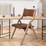 2x Dining Chairs Foldable PU Brown - Image 7