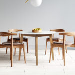 Dining Table Round Rubberwood Base 100cm White 100 CM - Image 7
