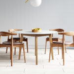 Dining Table Round Rubberwood Base 120cm White 120 CM - Image 7