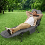 Folding Camping Bed Camp Cots Dark Grey - Image 7
