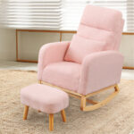 Rocking Chair Ottoman Footrest With Side Pocket - Image 8