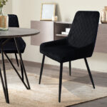 Dining Chairs x 4 Padded Seat Soft Velvet - Image 7
