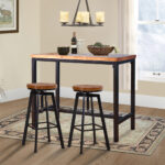 3pcs Bar Table Barstools Industrial - Image 7