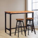 3pcs Bar Table Barstools Industrial - Image 8