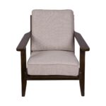 Vogue Solid Oak & Linen Upholstered Armchair - Image 2