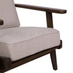 Vogue Solid Oak & Linen Upholstered Armchair - Image 5