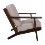 Vogue Solid Oak & Linen Upholstered Armchair - Image 4