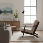 Vogue Solid Oak & Linen Upholstered Armchair