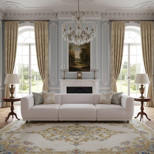 Athena 4 Seater Lounger Boucle Sofa Couch