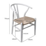 2x Dining Chairs Wooden Hans White - Image 3