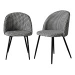 2x Dining Chairs Kitchen Cafe Black and White