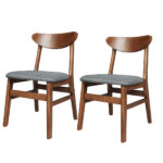 2xDining Chairs Kitchen Chair Brown 2Pack