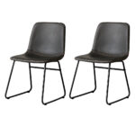2x Dining Chairs Black