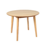 Dining Table Round Rubberwood Base 100cm Natural 100 CM
