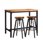3pcs Bar Table Barstools Industrial - Image 2