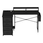 L Shaped Gaming Desk with Storage Drawers Black - Image 2