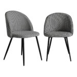 2x Dining Chairs Kitchen Cafe Black and White - Image 2