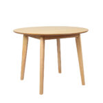 Dining Table Round Rubberwood Base 100cm Natural 100 CM - Image 2