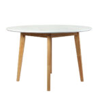 Dining Table Round Rubberwood Base 120cm White 120 CM - Image 2