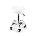 2x Swivel Salon Barstool Hairdressing White - Image 2