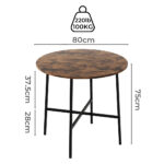 Dining Table Round Kitchen 4 Person Coffee 80cm - Image 3